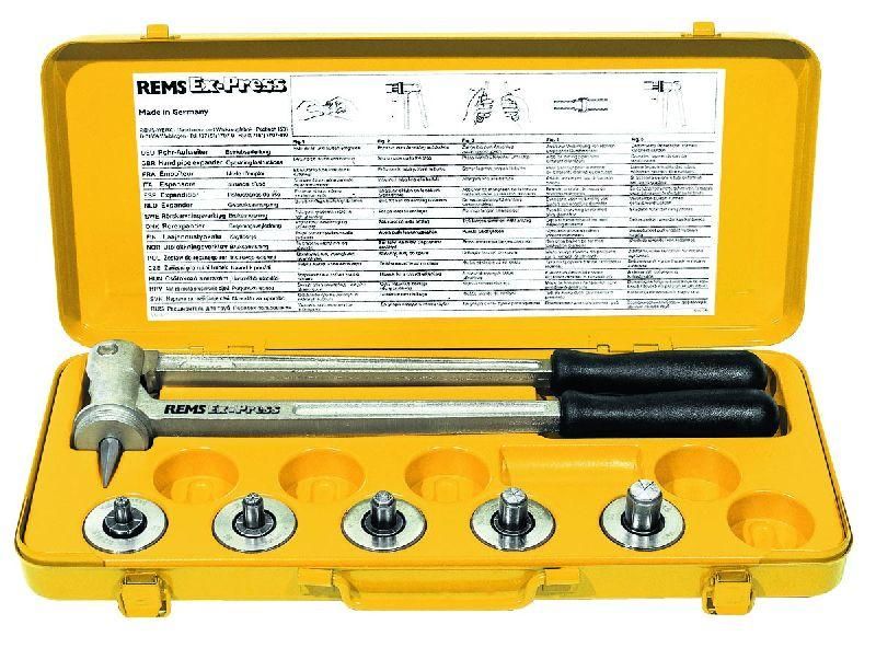 REMS Ex-Press Cu Set 12-14-16-18-22-28-32 Handbuisoptromper in stalen Koffer 8-42mm 150008