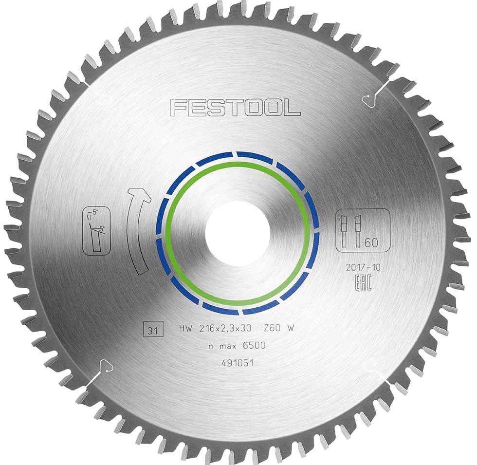 Festool 216X2,3X30 W60 Cirkelzaagblad 491051